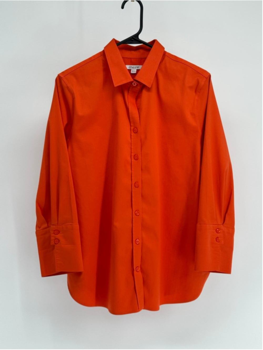 Chico's Women's Orange Button Down Shirt Size 10